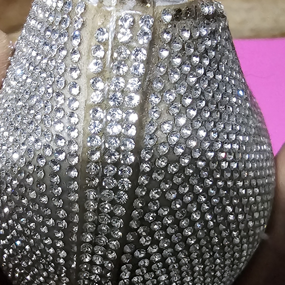 Steve Madden Daisy Crystal Silver Stiletto Heels - Picture 6 of 16